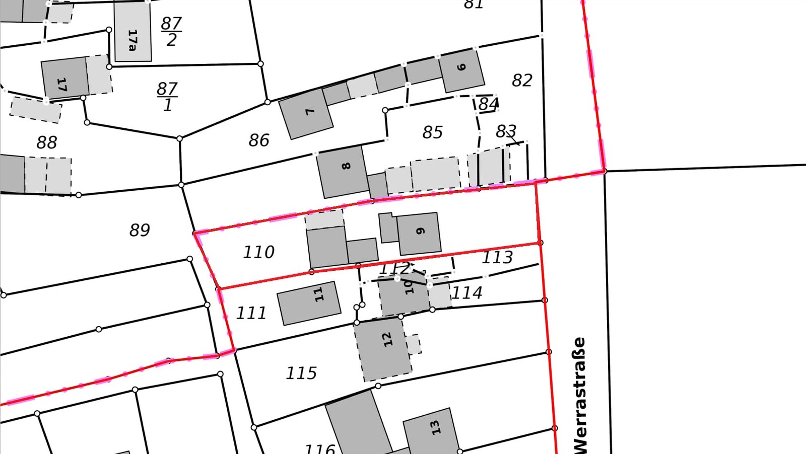 Werrastraße 9, Großburschla, Flurkartenauszug, ALKIS